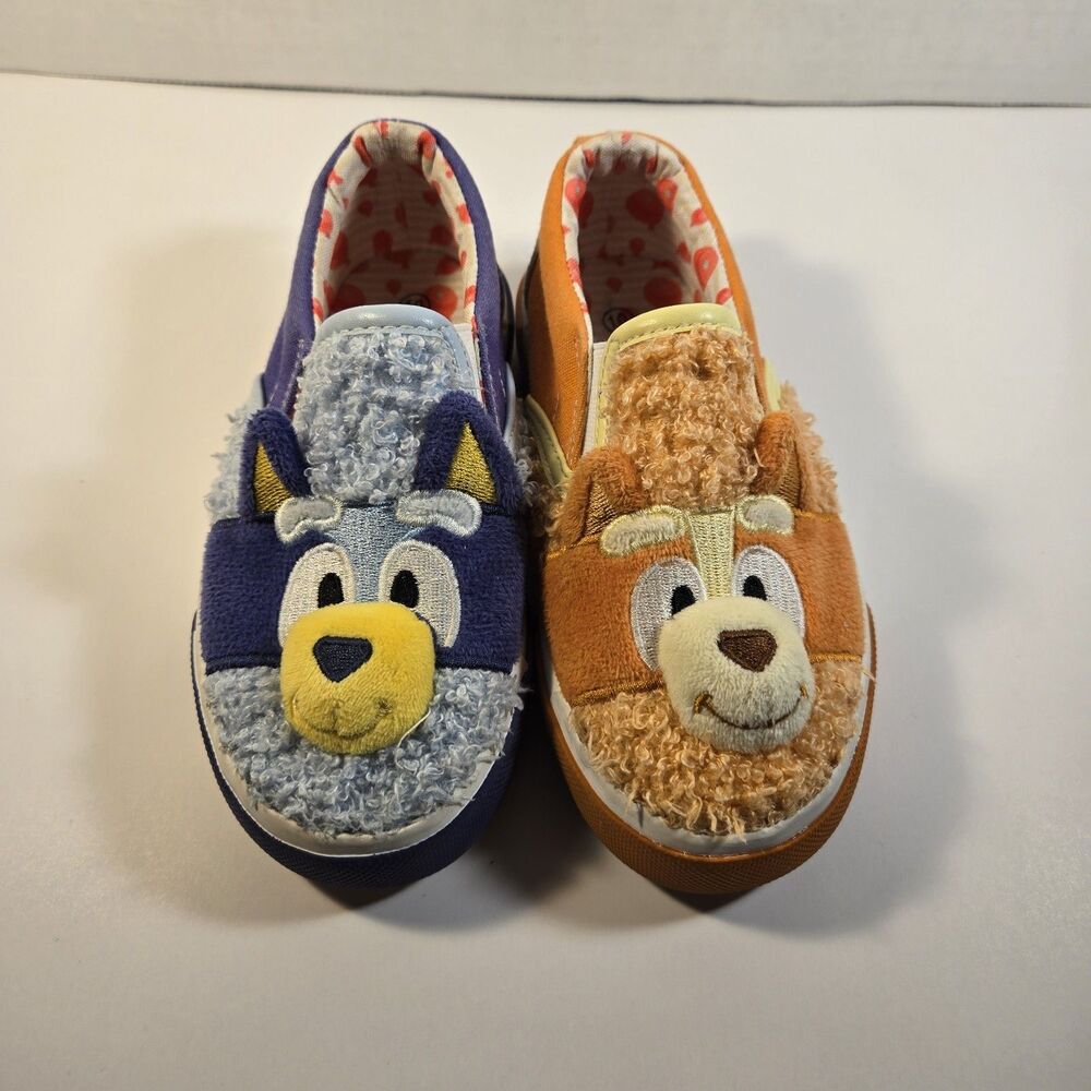 Bluey Toddler Kids Fleece Bingo Ground Up Slip-On Sneakers Shoes Boys Size 10